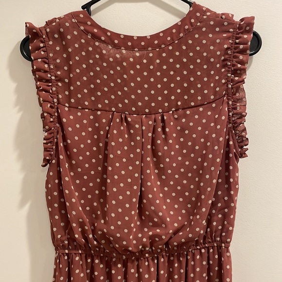 Moon River maxi dress. Mauve/dark rose color. Medium - Picture 5 of 6